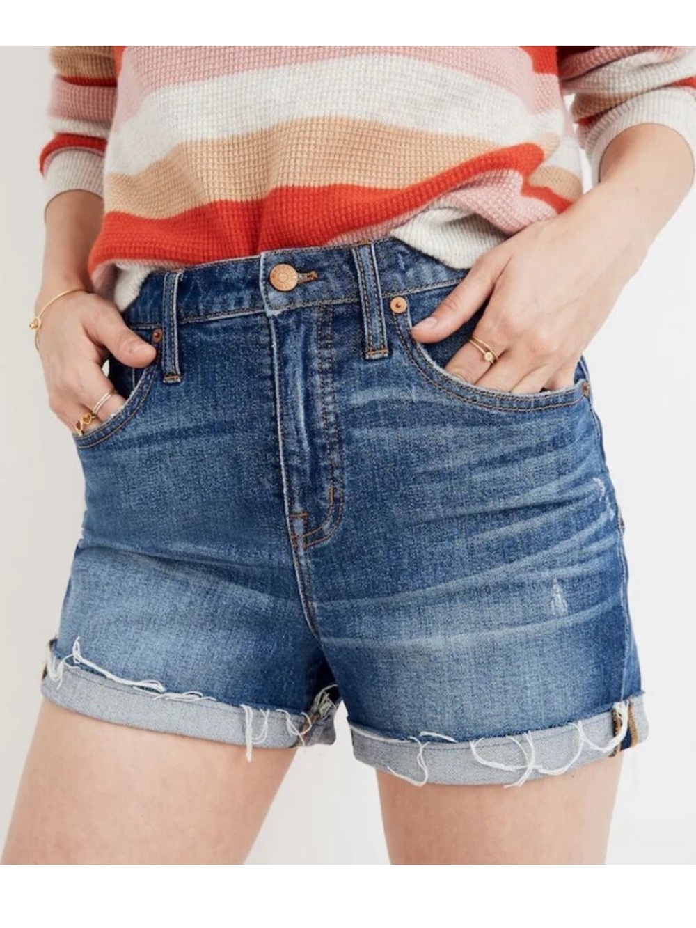 Madewell High Rise Distressed Denim Cutoff Shorts